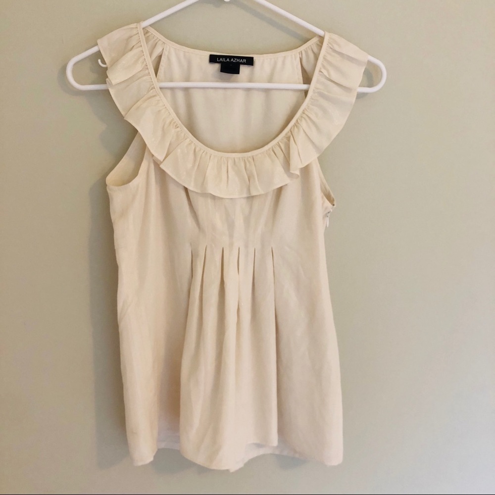 Lila Azhar Silk Ivory Top